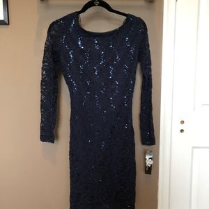 Sequin Nave Blue Dress